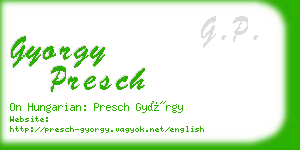 gyorgy presch business card